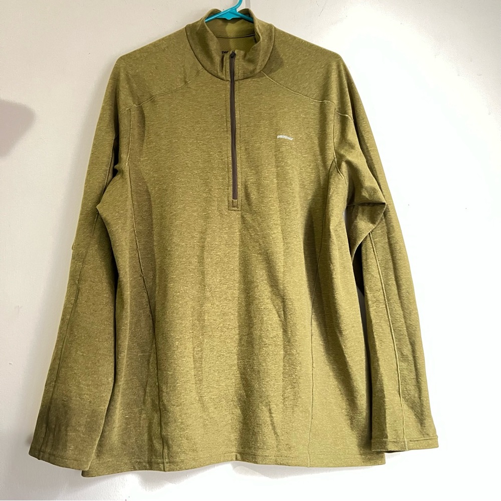 PATAGONIA Men's Capilene 3 Midweight Zip-Neck, Tuscan Olive - Large